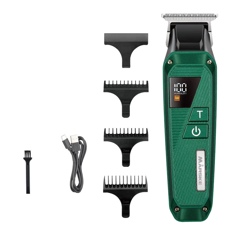 MARSKE MS-5062 Hair Clipper for Men USB Rechargeable LED Display 1800mAh Battery Stainless Steel Blade Adjustable Cutting Cordless (image for) MARSKE MS-5062 Hair Clipper for Men USB Rechargeable LED Display 1800mAh Battery Stainless Steel Blade Adjustable Cutting Cordless